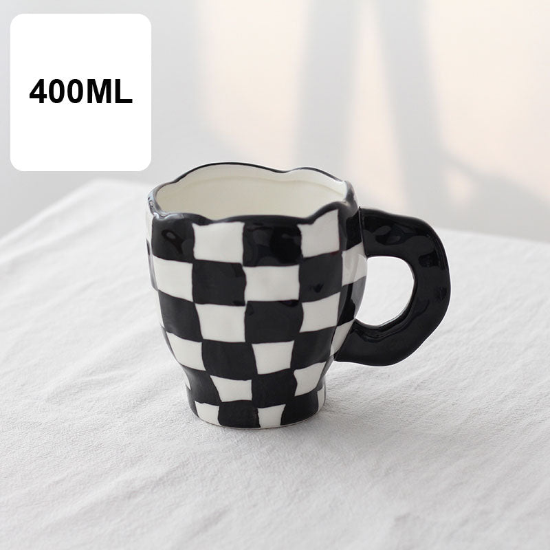 Aesthetic Checkered Mug / Cup (Various Models / Colors)