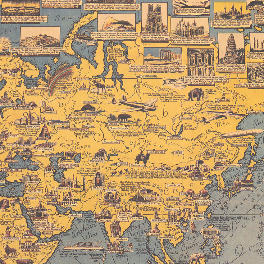 Retro Old World Map Poster