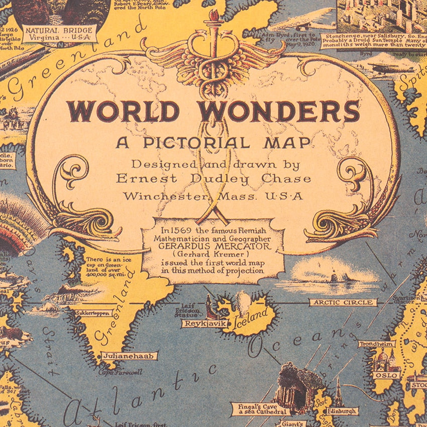 Retro Old World Map Poster