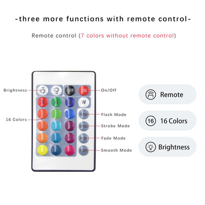 Remote control showing 16 color options for the anime LED lamp, ideal for those who love to personalize their space with colorful lighting or room mood boards.