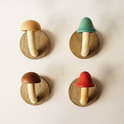 Nordic Wooden Mushroom Wall Hook