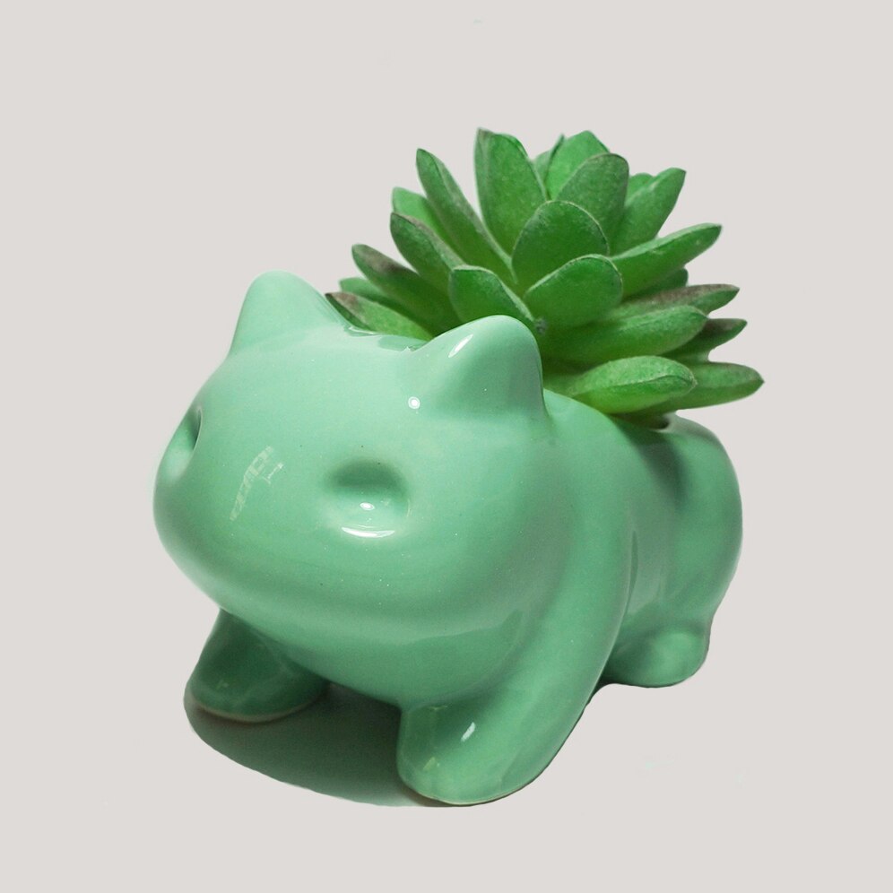 This cute frog planter in soft green with a budding succulent is an adorable addition to any cottagecore bedroom or desk accessories collection.