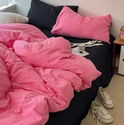 Pink and Black Bedding Set