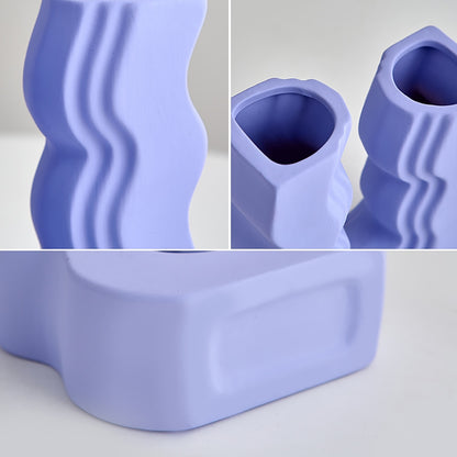 Wavy Pastel Ceramic Vase