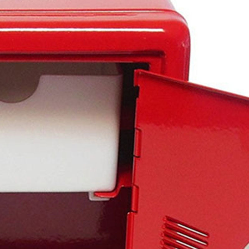 Close-up of a red mini safe box hinge, showcasing its build and quality, suitable for a detailed addition to photo displays or a practical element in room mood boards.