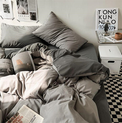 Light Grey and Grey Bedding Set