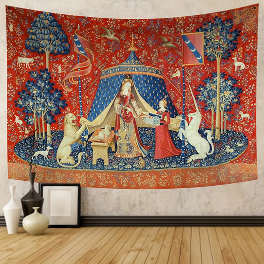 Medieval Tapestry Lady And The Unicorn