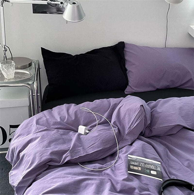Purple and Black Bedding Set