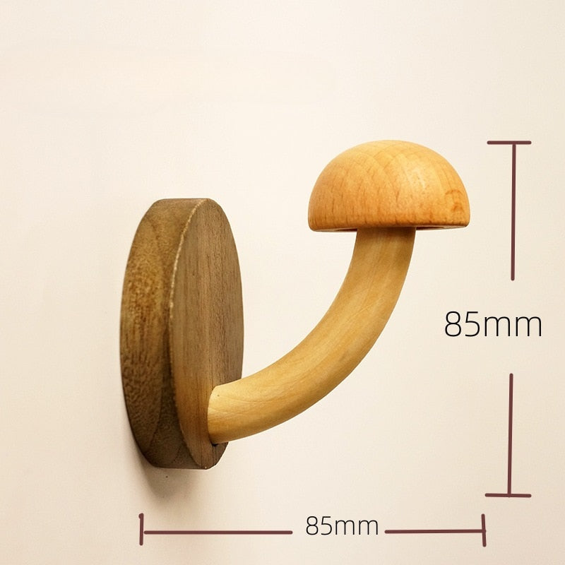 Nordic Wooden Mushroom Wall Hook