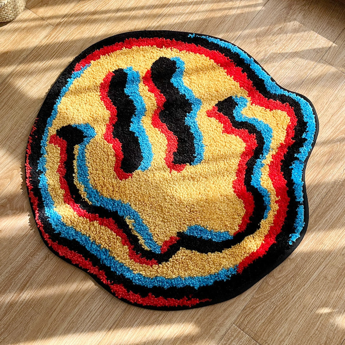 Trippy Smiley Face Tufted Accent Rug