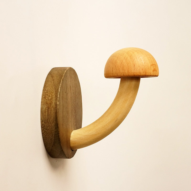 Nordic Wooden Mushroom Wall Hook