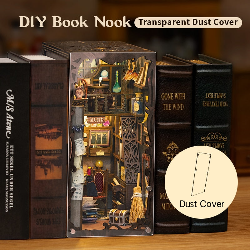 diy book nook shelf insert with dust cover
