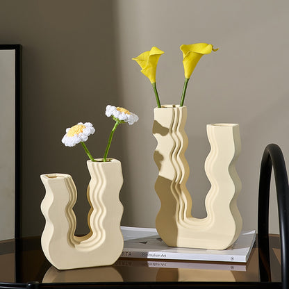 Wavy Pastel Ceramic Vase